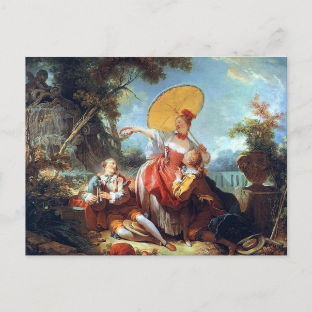 Postal Concurso musical de Jean Honore Fragonard Postc (Anverso)