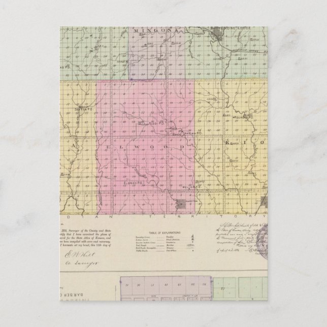Postal Condado de Barber y Hazelton, Kansas (Anverso)