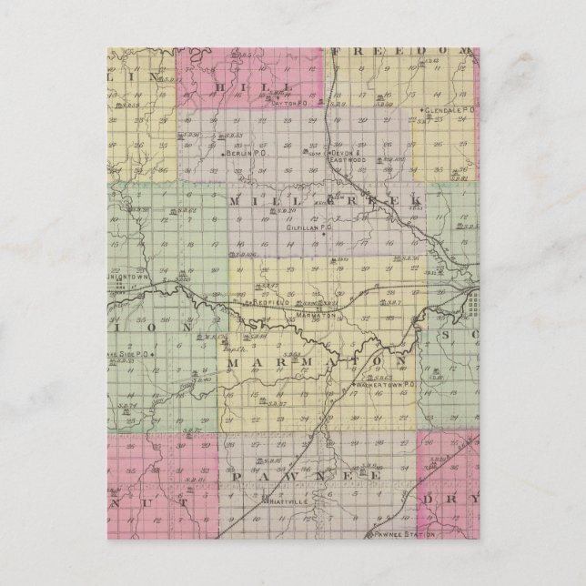 Postal Condado de Bourbon, Kansas (Anverso)
