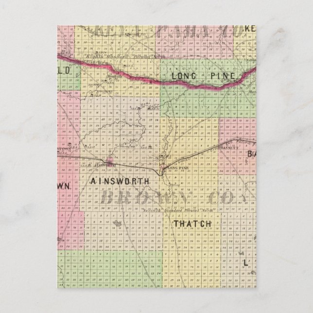 Postal Condado de Brown y Keya Paha, Nebraska (Anverso)