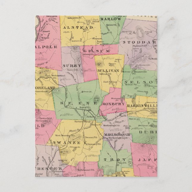 Postal Condado de Cheshire, NH (Anverso)