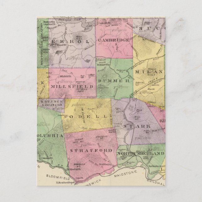 Postal Condado de Coos, NH (Anverso)