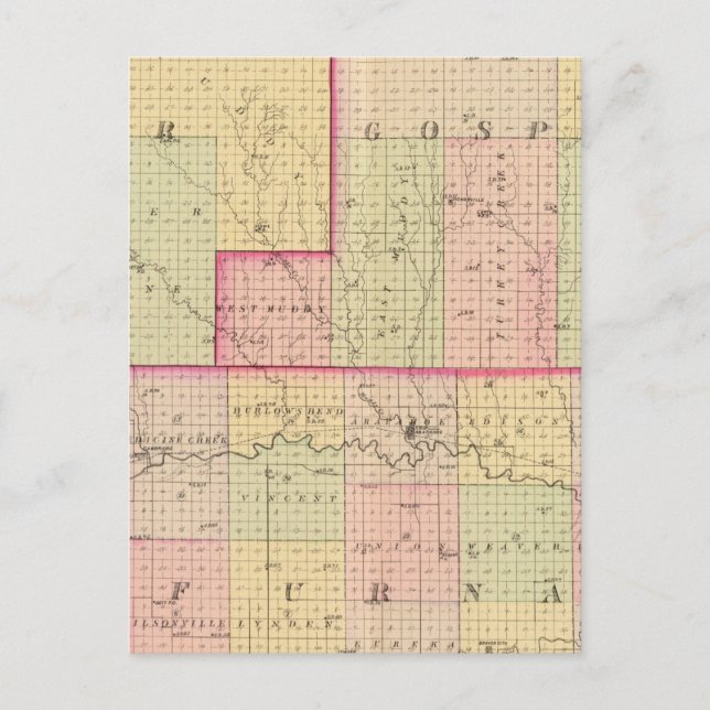 Postal Condado de Cuming, Nebraska (Anverso)