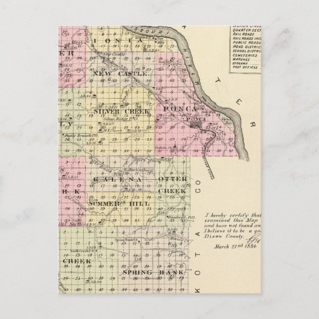 Postal Condado de Dixon, Nebraska (Anverso)