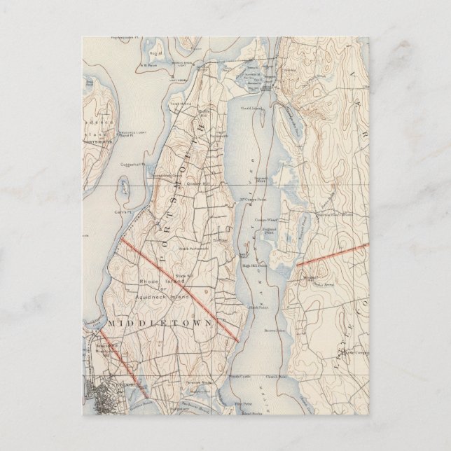 Postal Condado de Newport, Isla Rhode (Anverso)