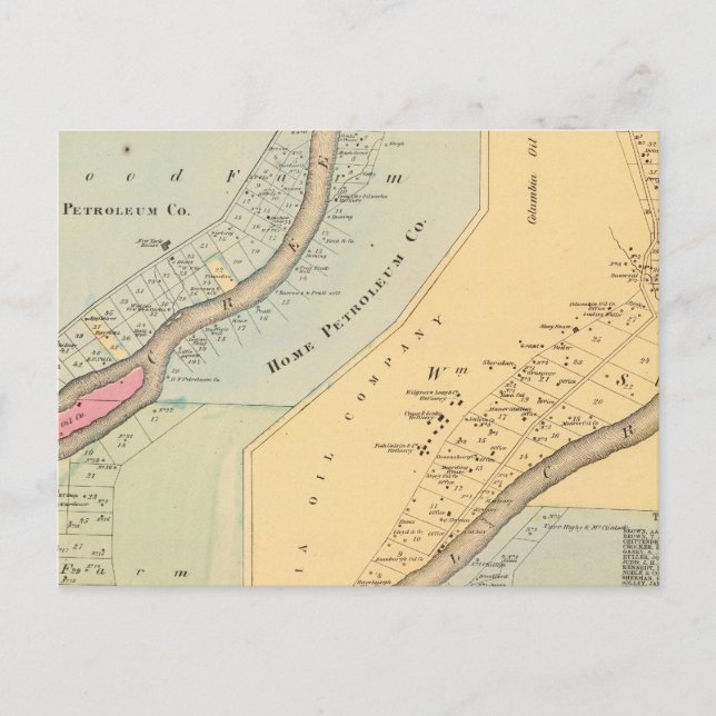 Postal Condado de Oil Creek Crawford y Condado de Venango (Anverso)