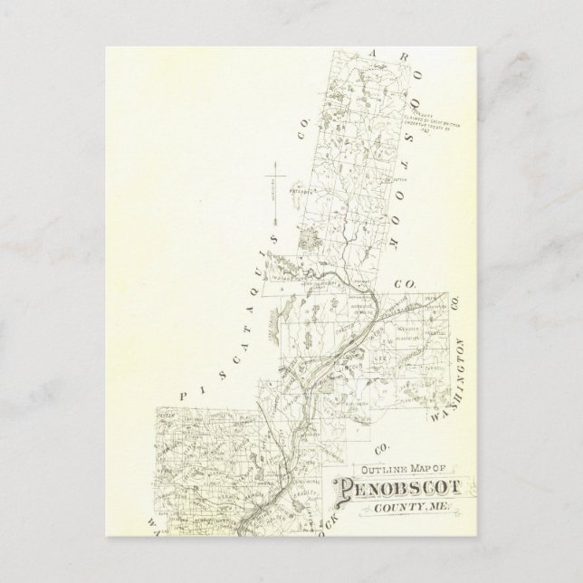 Postal Condado de Penobscot, Maine (Anverso)