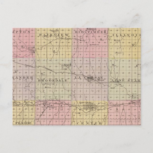 Postal Condado de Rush, Kansas (Anverso)