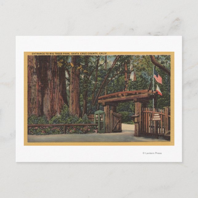 Postal Condado de Santa Cruz, CA Entrada al Parque de los (Anverso)
