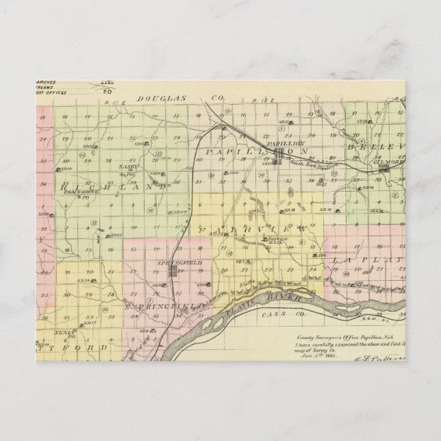 Postal Condado de Sarpy, Nebraska (Anverso)