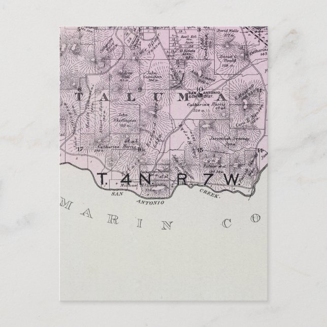 Postal Condado de Sonoma, California (Anverso)