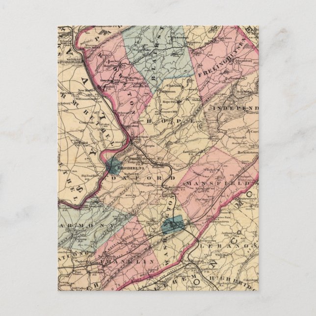 Postal Condado de Warren, NJ (Anverso)