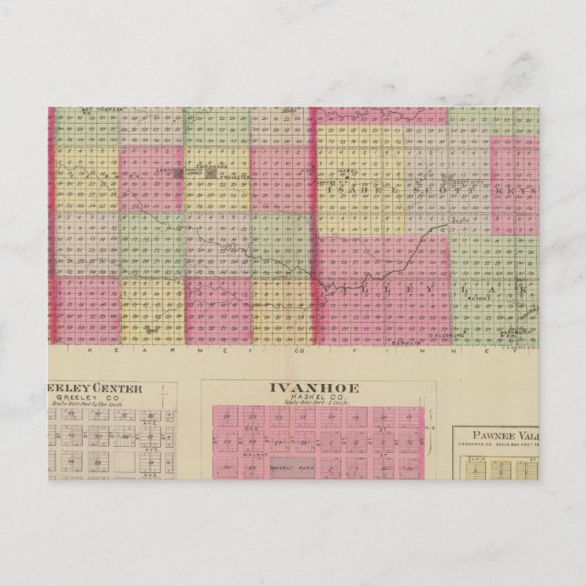 Postal Condados de Greeley, Wichita y Scott, Kansas (Anverso)