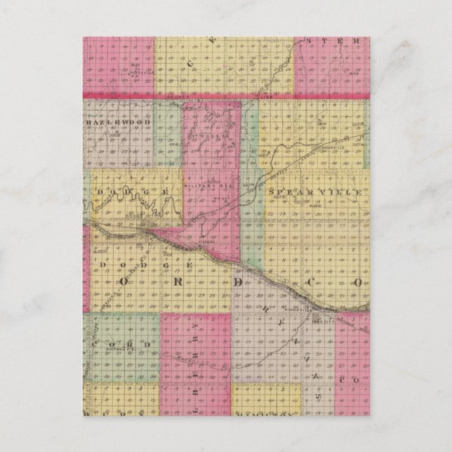 Postal Condados de Hodgeman y Ford, Bellefont, Kansas (Anverso)