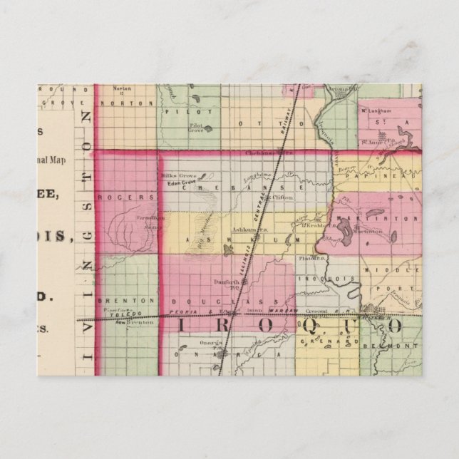 Postal Condados de Kankakee, Iroquois, Ford (Anverso)