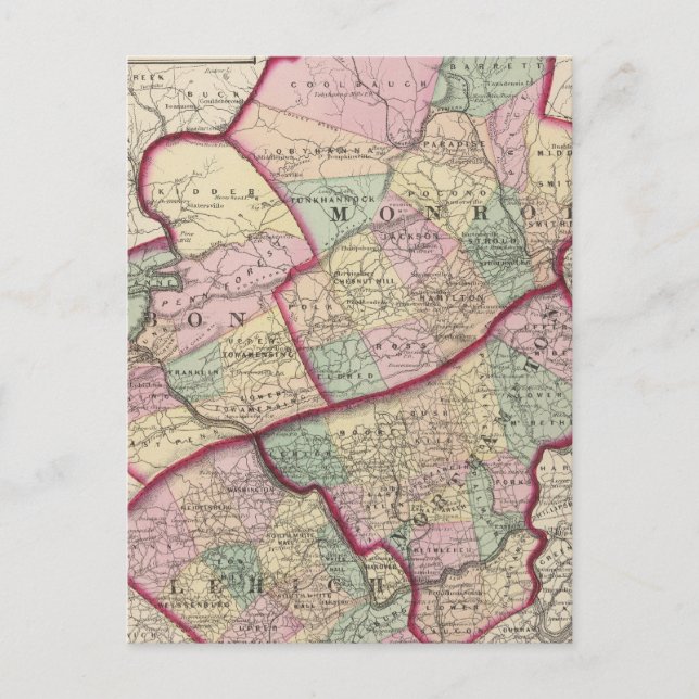 Postal Condados de Northampton, Carbon, Monroe y Lehigh (Anverso)