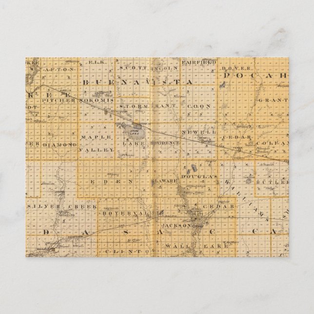 Postal Condados de Pocahontas, Cherokee (Anverso)