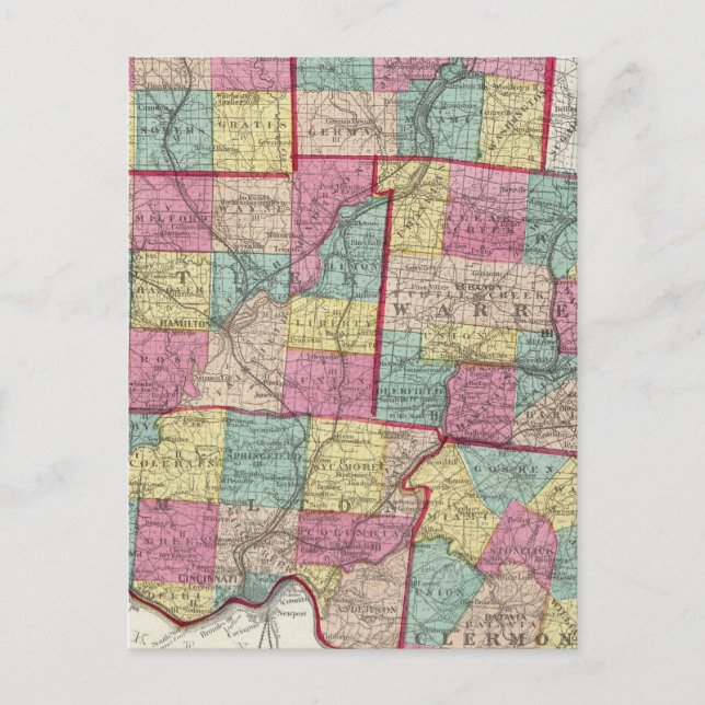 Postal Condados de Preble y Warren (Anverso)