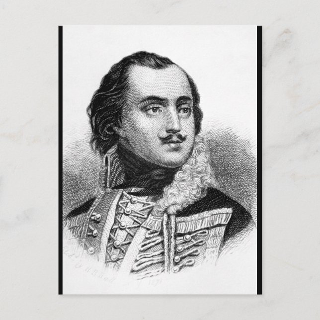 Postal Conde Casimir Pulaski.  Copiar imagen de guerra (Anverso)