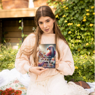 Postal Cóndor Vibrante Posado en la Rama de un Árbol