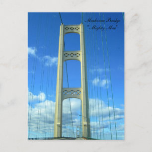 Postal Conducción a través del puente de Mackinac