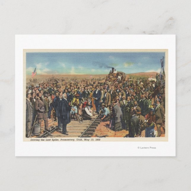 Postal Conducción del último Spike - Ferrocarril (Anverso)