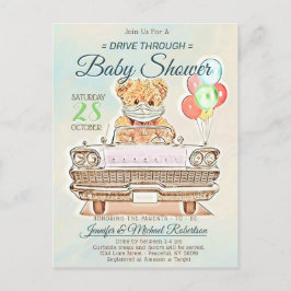 Postal Conducir a través de Baby Shower para un niño o Ch