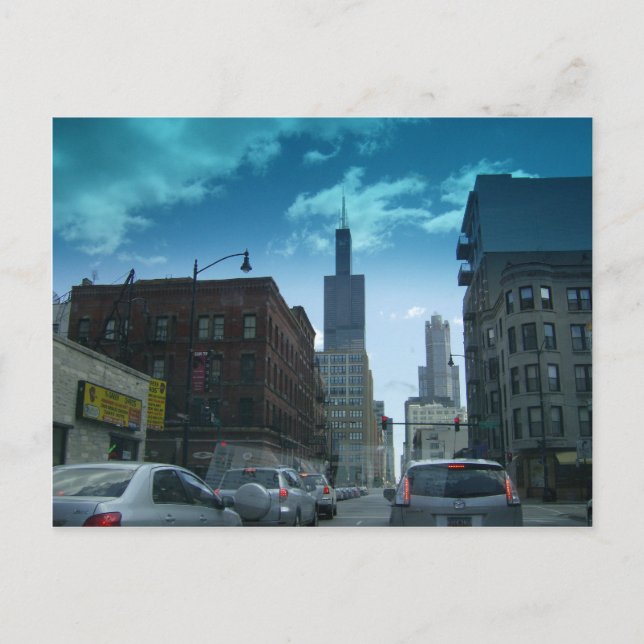 Postal Conducir por el centro de Chicago (Anverso)
