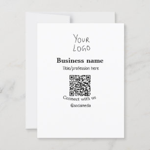 Postal Conectar con el logotipo de negocios QR nombre de