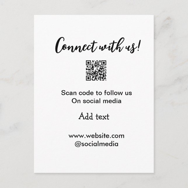 Postal Conectar con nosotros escanear código QR agregar c (Anverso)