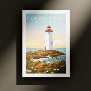 Postal Conecticut de vintage