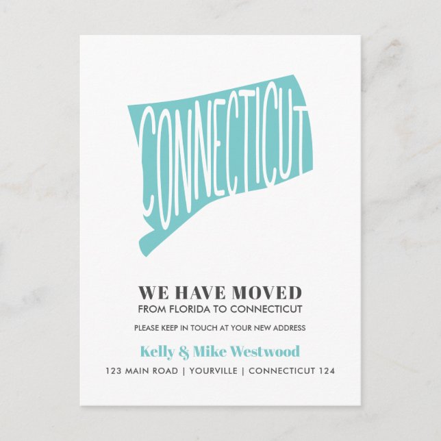 Postal CONECTICUT Hemos movido la nueva dirección Nueva p (Anverso)