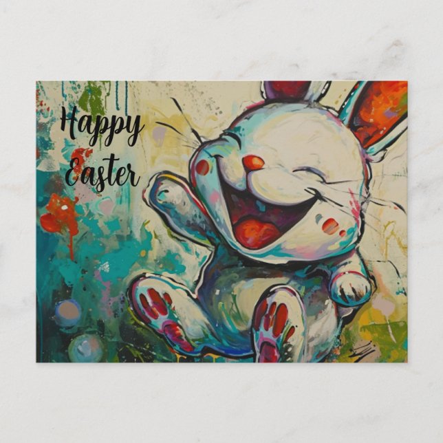 Postal conejita feliz de Pascua #6 (Anverso)