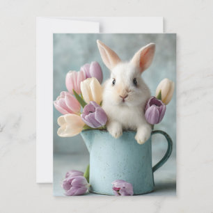 Postal Conejito Adorable Asomándose desde una Jarra de Tu