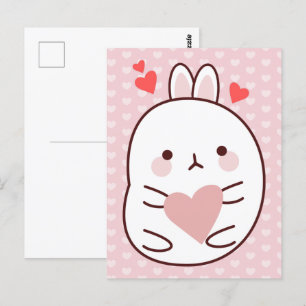 Postal Conejito adorable corazón  