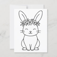 Conejito caprichoso con arte floral