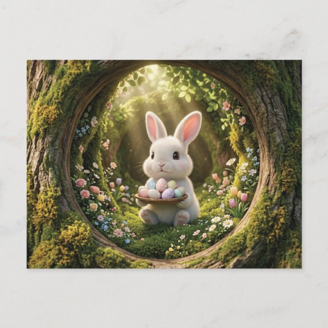 Postal Conejito de Pascua adorable (Anverso)