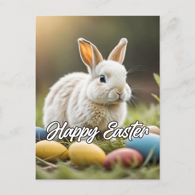 Postal Conejito de Pascua Lindo (Anverso)