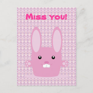 Postal Conejito rosado