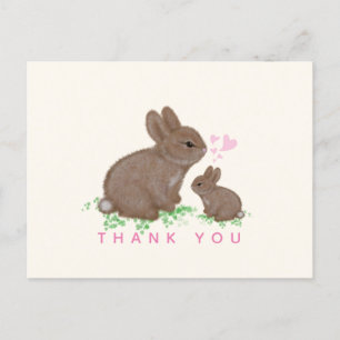 Postal Conejitos Lindos Corazones Niña Baby Shower Agrade