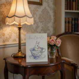 Postal Conejo acuático de Pascua en Teacup