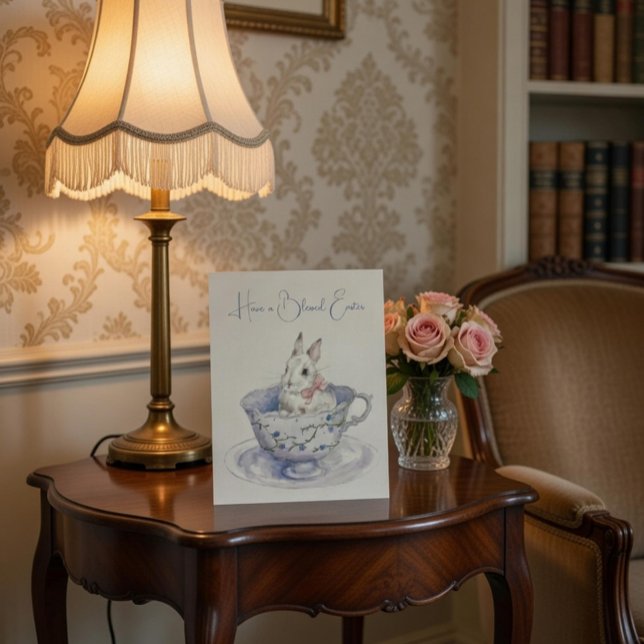 Postal Conejo acuático de Pascua en Teacup (Subido por el creador)