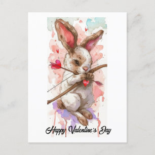 Postal Conejo Adorable Cupid Valentine