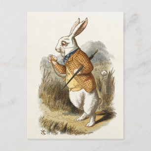 Postal Conejo blanco de Alice In Wonderland Vintage Art
