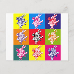 Postal Conejo blanco de arte pop