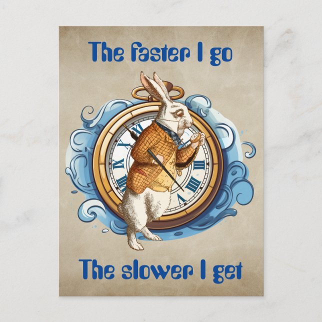 Postal Conejo blanco, personaje de Alice In Wonderland. (Anverso)