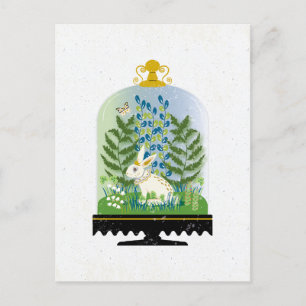 Postal Conejo Botánico Conejito Cloche 3