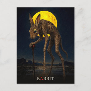 Postal Conejo Caña gótico Surrealista