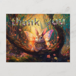 Postal Conejo caprichoso bosque encantado Gracias