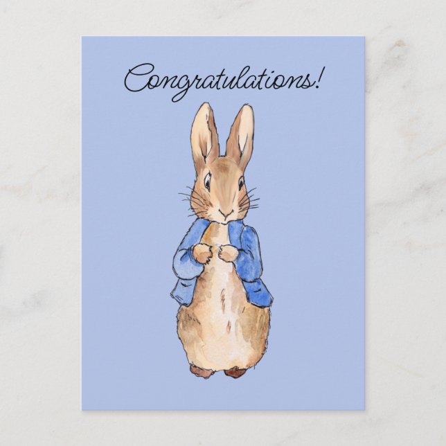 Postal Conejo clásico de felicitación (Anverso)